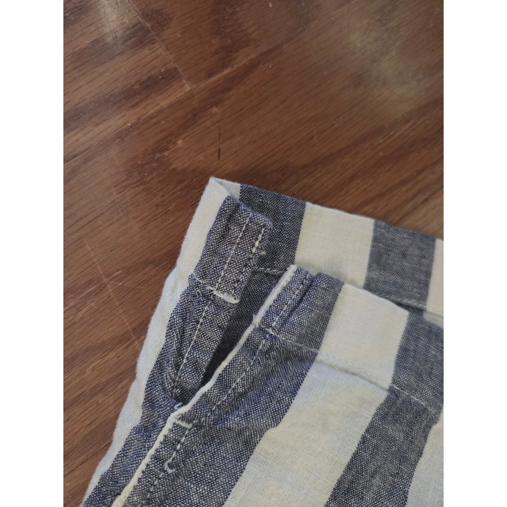 American Eagle Linen Blend Striped Short Sleeve Button Down Shirt Blue XL Tall - Picture 7 of 7